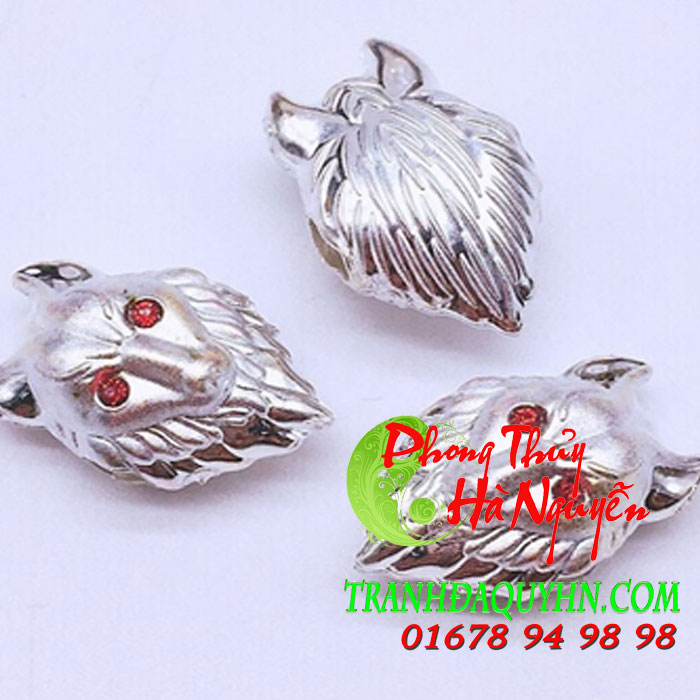 charm bạc đầu sói - bán phụ kiện bạc làm vòng tại Hoàng Mai
